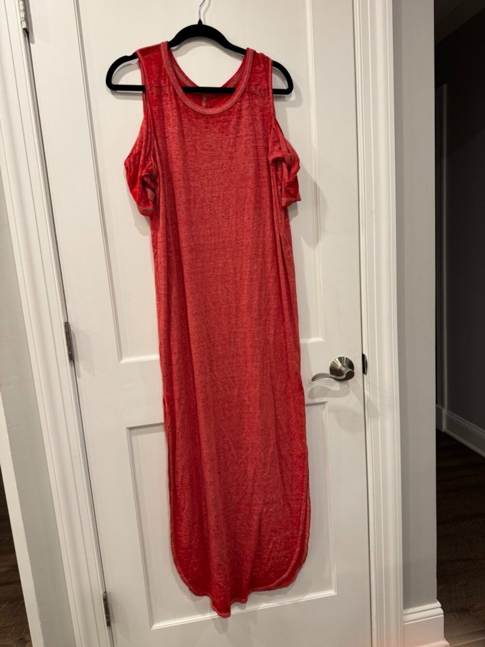 We the Free People Cold Shoulder Red Maxi Dress - Women's Size Medium